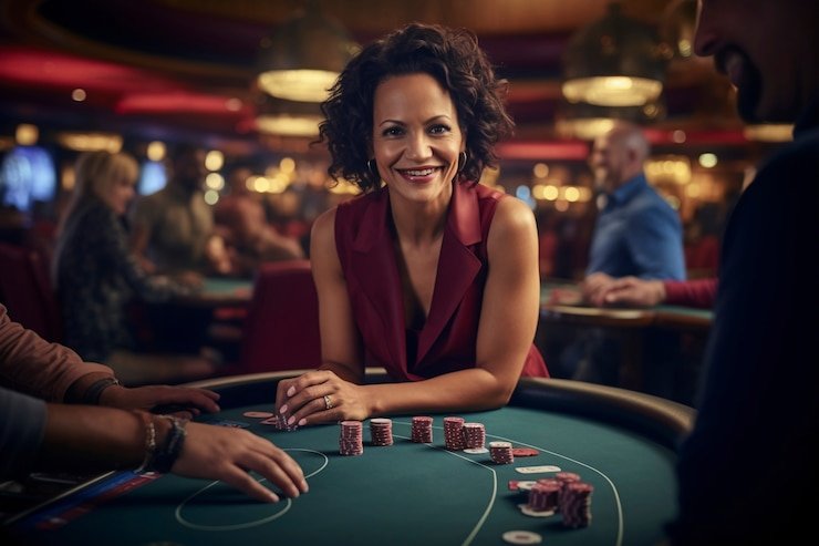 Texas Poker table with live dealer on ion77 mobile app